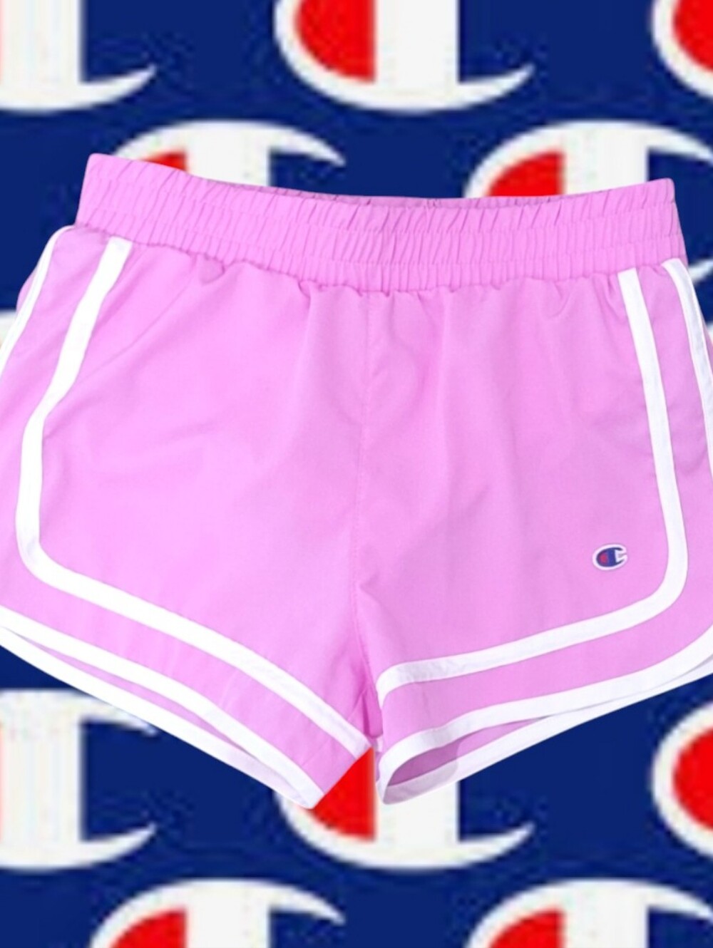 Champion Girl's Solid Pink and White Varsity Woven Shorts